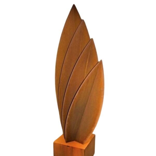 Rusty Stone Garden Art Corten Steel Leaf Sculpture