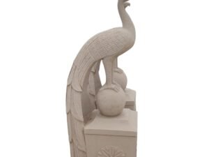 Outdoor Sandstone Peacock Sculpture